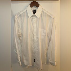 Jos A Bank Traveler Collection Slim Fit Shirt 16/34 White Button Down